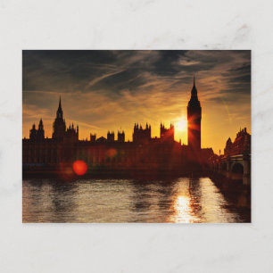 City View at Night   London, England Postcard