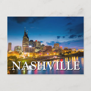 City View at Night   Nashville, Tennessee Postcard