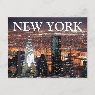 City View at Night | New York City, NY Postcard