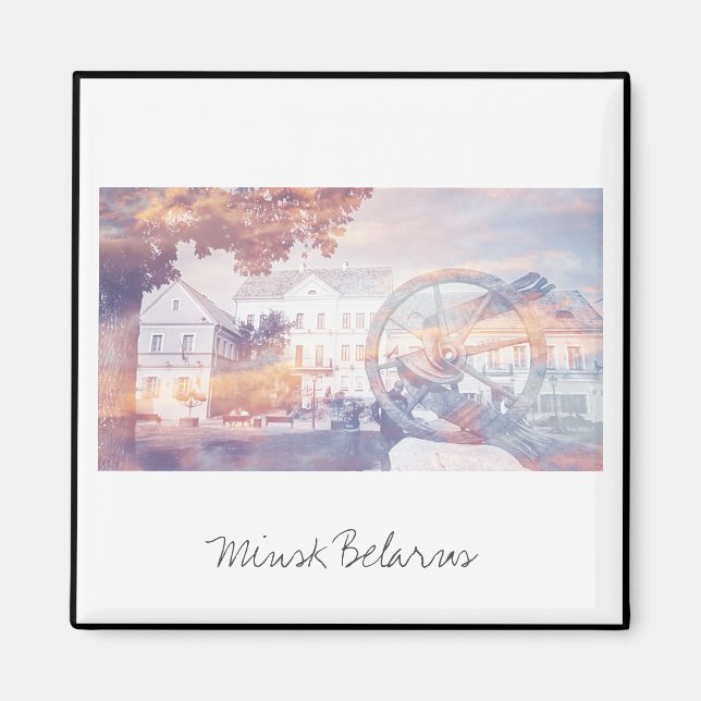 City View Cityscape Minsk Belarus Magnet (Front)