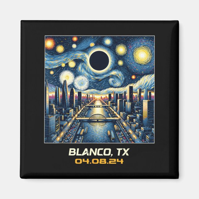 City View Total Solar Eclipse Blanco Texas Magnet (Front)