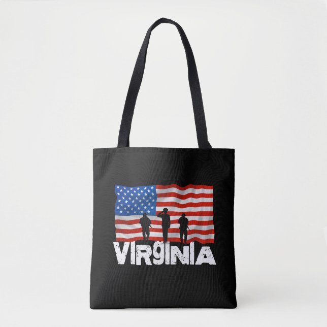 City Virginia American Flag Tote Bag (Front)