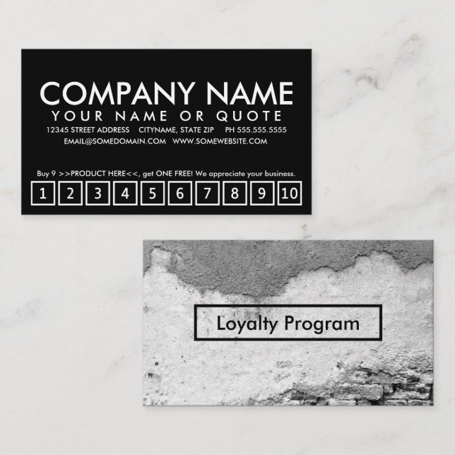 city wall loyalty program (Front/Back)