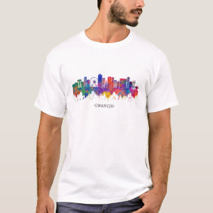 City Watercolor Skyline Home State Souvenir Gwangj T-Shirt