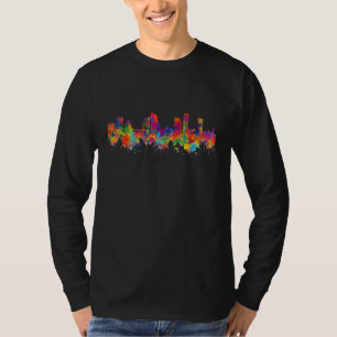 City Watercolor Skyline Home State Souvenir Nicosi T-Shirt