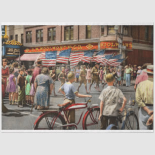 City - Watertown WI - Small town parade 1941 Tissue Paper