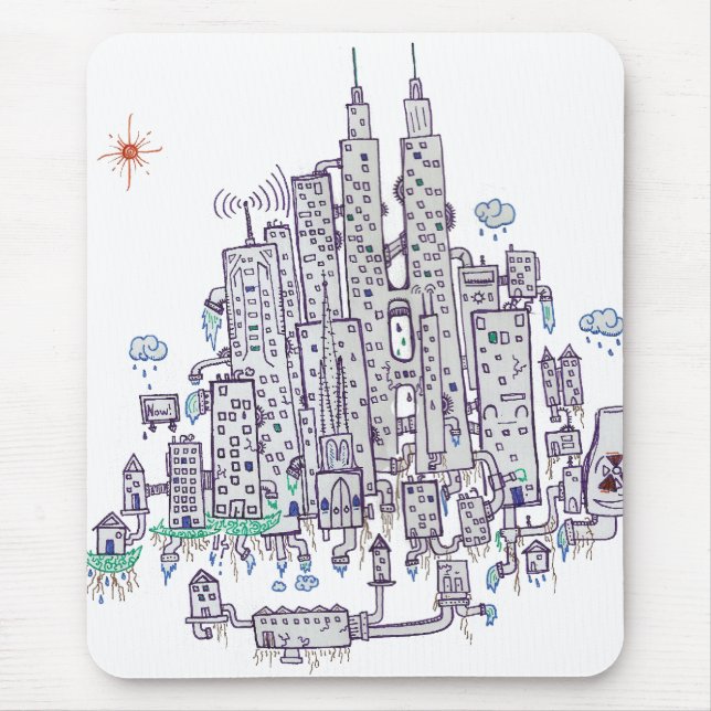 city without  ahill mouse mat (Front)