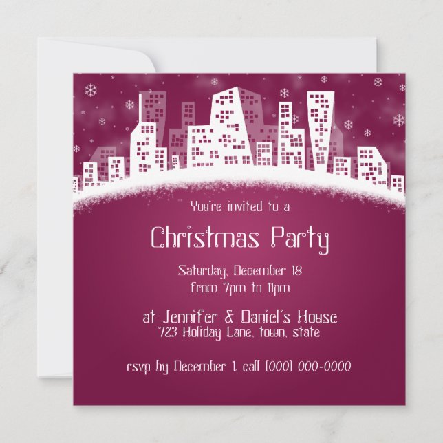City Xmas Party Invitations (Front)
