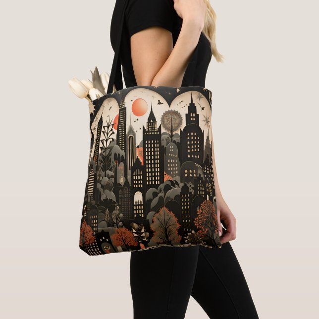 Cityscape All Over Tote Bag (Close Up)