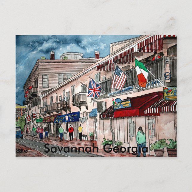 Cityscape architecture historical art, Savannah... Postcard (Front)