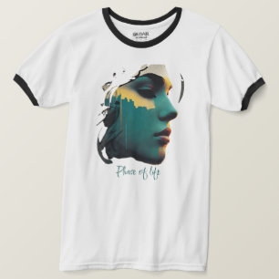 Cityscape Art Men's Ringer T-Shirt Urban Style