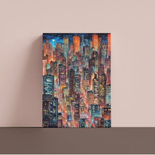 Cityscape At Night Canvas Print