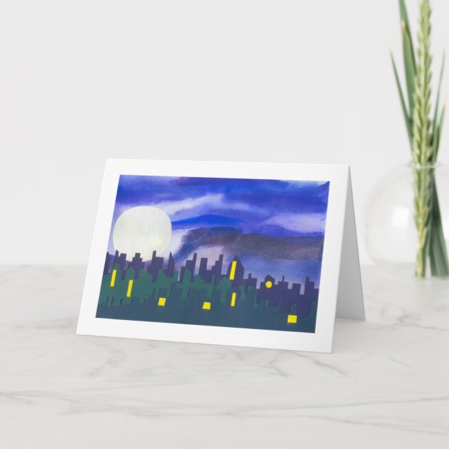 Cityscape at Night Card (Front)