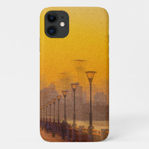 Cityscape at sunset iPhone 11 case