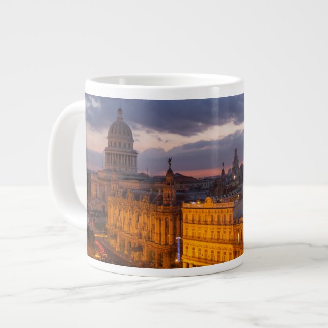 Cityscape at sunset, Havana, Cuba Large Coffee Mug (Front Left)