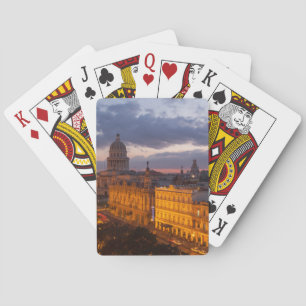 Cityscape at sunset, Havana, Cuba Playing Cards