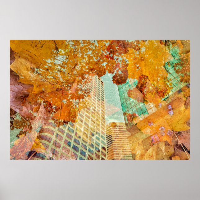 Cityscape Autumn Abstract Poster (Front)