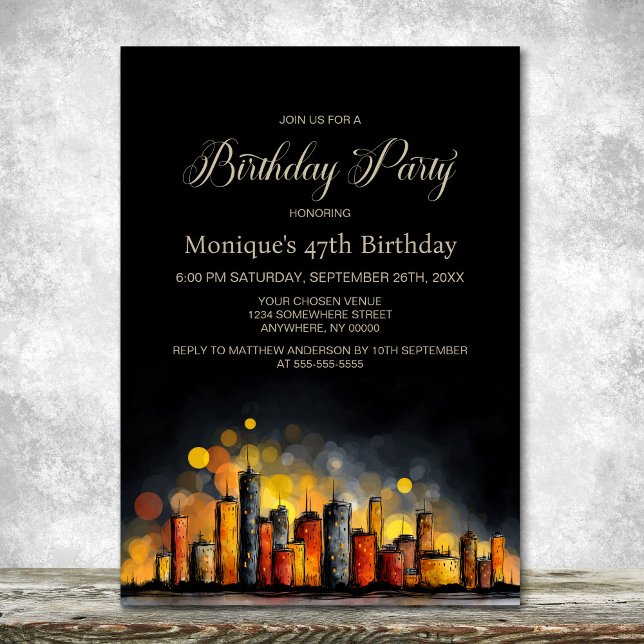 Cityscape Birthday Party Invitation (Creator Uploaded)
