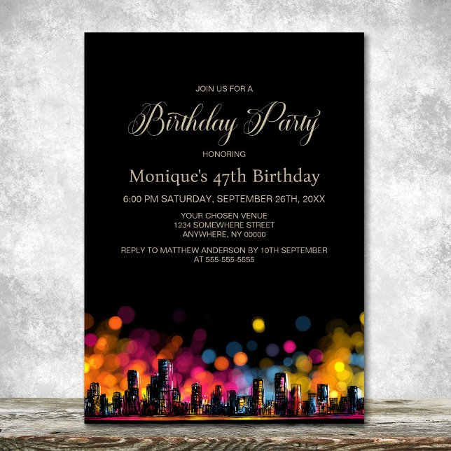 Cityscape Birthday Party Invitation (Creator Uploaded)