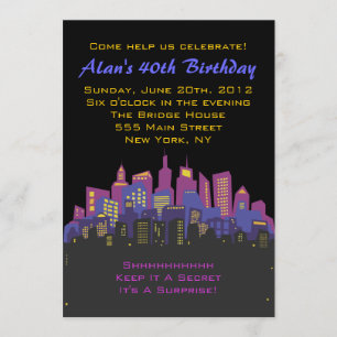 CITYSCAPE Birthday party Invitation