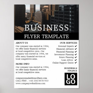 Cityscape, Business & Finance Advertising Poster