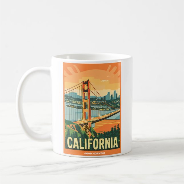 Cityscape California Eye-Catching Vector Design Coffee Mug (Left)