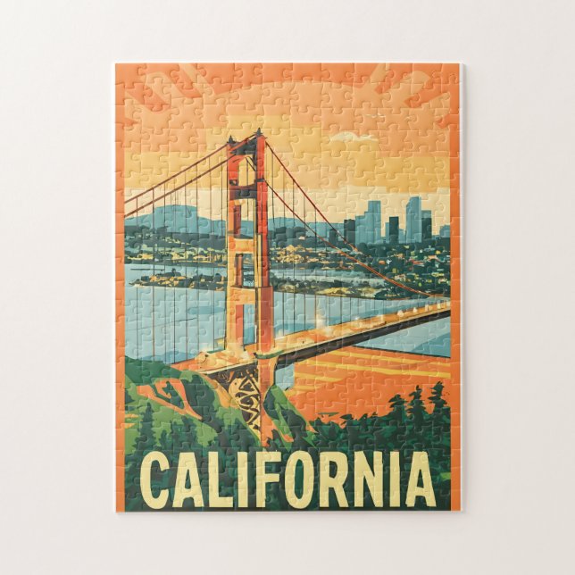 Cityscape California Eye-Catching Vector Design Jigsaw Puzzle (Vertical)