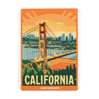 Cityscape California Eye-Catching Vector Design Magnet