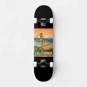 Cityscape California Eye-Catching Vector Design Skateboard
