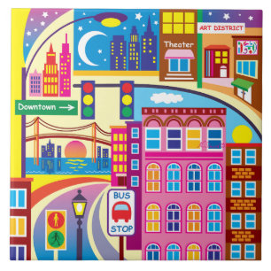 Cityscape Colours Tile
