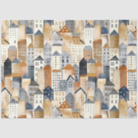 Cityscape drawing naturals and blue