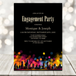 Cityscape Engagement Party Invitation