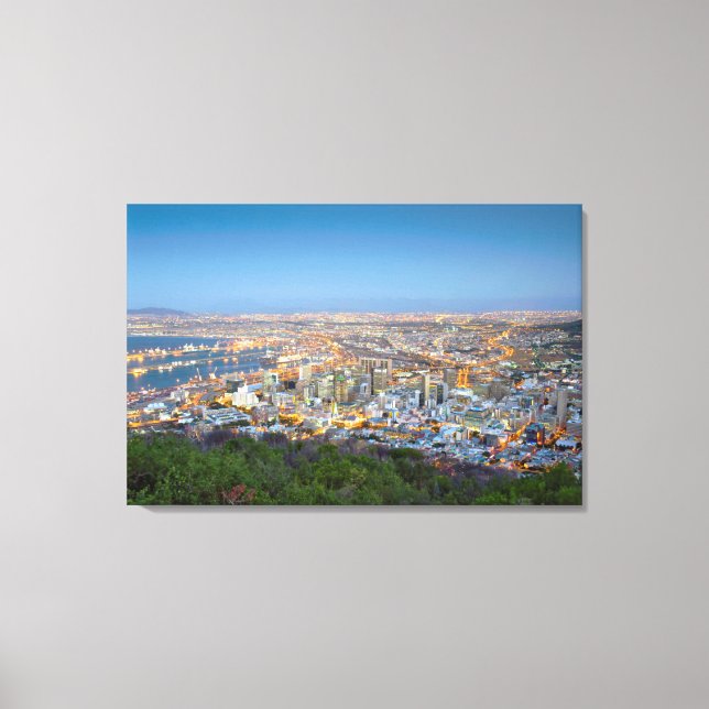Cityscape From Summit Of Signal Hill At Dusk Canvas Print (Front)