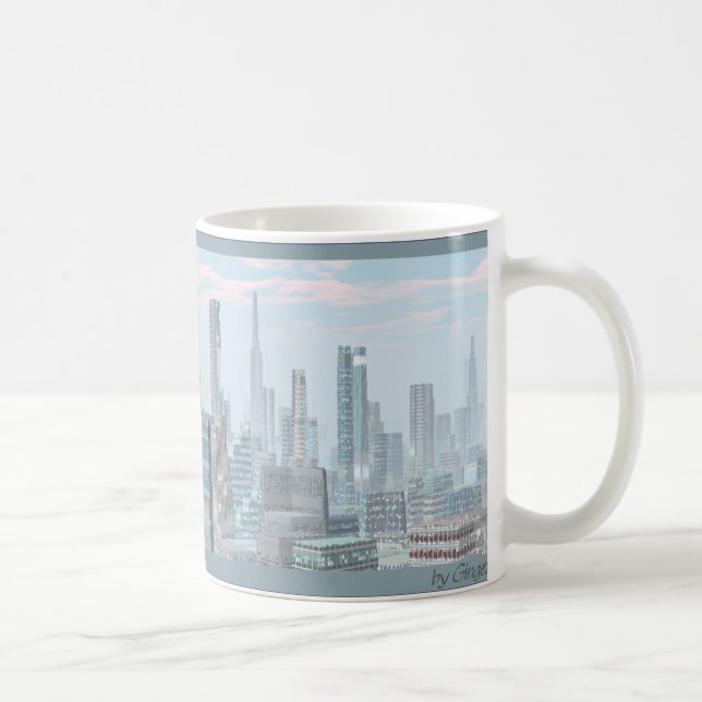 Cityscape from the Planet Tranus Sci Fi Mug (Right)