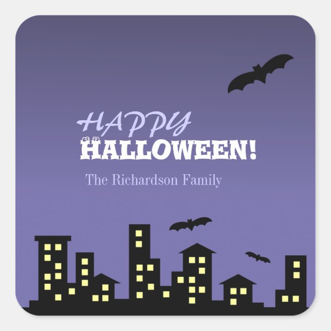 Cityscape Halloween Square Sticker (Front)