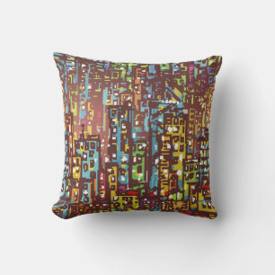 Cityscape hand drawn illustrationart,street,city,s cushion