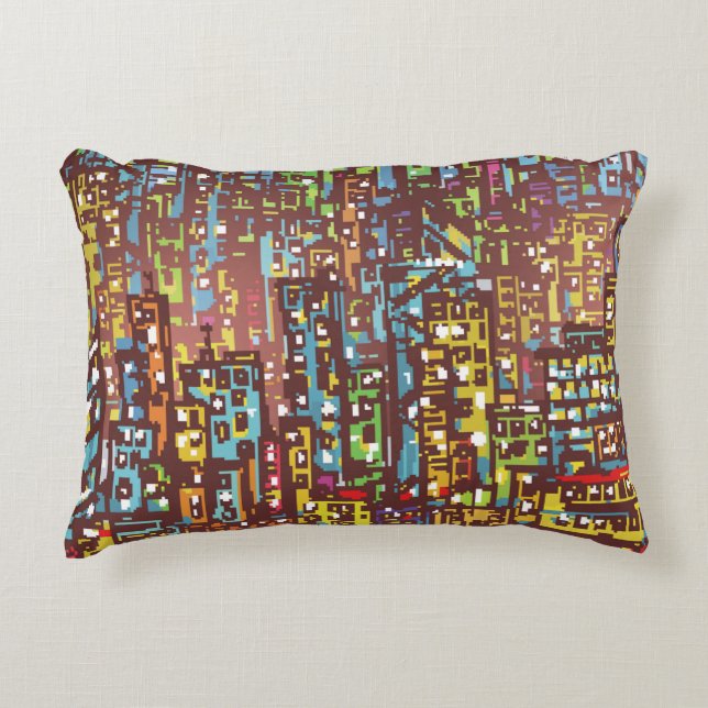 Cityscape hand drawn illustrationart,street,city,s decorative cushion (Front)