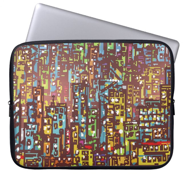 Cityscape hand drawn illustrationart,street,city,s laptop sleeve (Front)