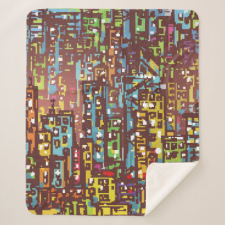 Cityscape hand drawn illustrationart,street,city,s sherpa blanket