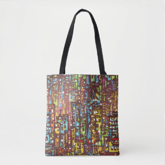 Cityscape hand drawn illustrationart,street,city,s tote bag