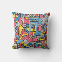 Cityscape-Hand Painted Modern Geometric Watercolor