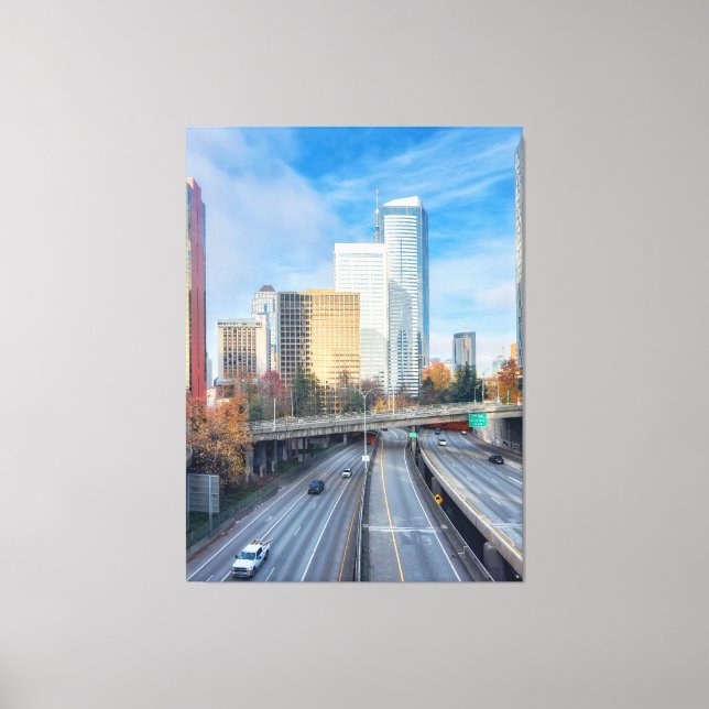 Cityscape Highway View Canvas Print (Front)