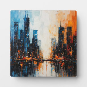 Cityscape in Dual Tones Plaque