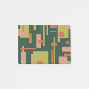 Cityscape Mid-Century Modern Abstract Coral Green Post-it Notes
