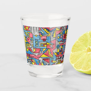 Cityscape-Modern Bauhaus Geometric Art Shot Glass