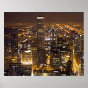 Cityscape of downtown Chicago Poster