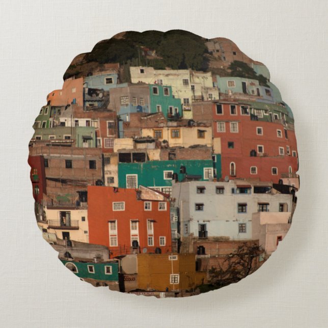 Cityscape Of Guanajuato, Mexico Round Cushion (Front)