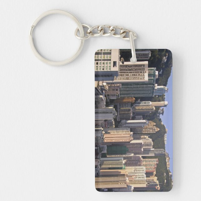 Cityscape of Hong Kong, China Key Ring (Front)