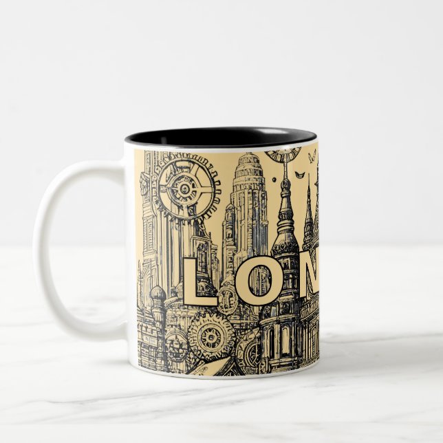 CITYSCAPE OF LONDON Two-Tone COFFEE MUG (Left)