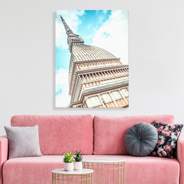 Cityscape of Mole Antonelliana, Turin, Italy Canvas Print (Insitu(LivingRoom))